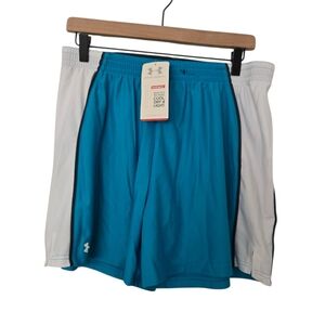 NWT Under Armour Womens Blue and White Shorts Size Large